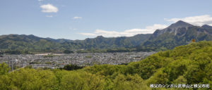 秩父のシンボル武甲山と秩父市街